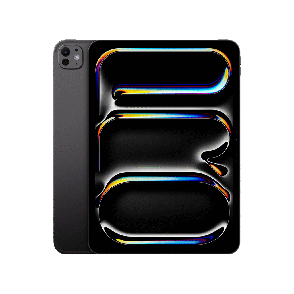 iPad Pro, πίσω όψη, Space Black, Pro σύστημα κάμερας, iPad Pro, μπροστά όψη, bezel μαύρης οθόνης, στρογγυλεμένες γωνίες, 11 ίντσες, M5 Chip, Wi-Fi & Cellular