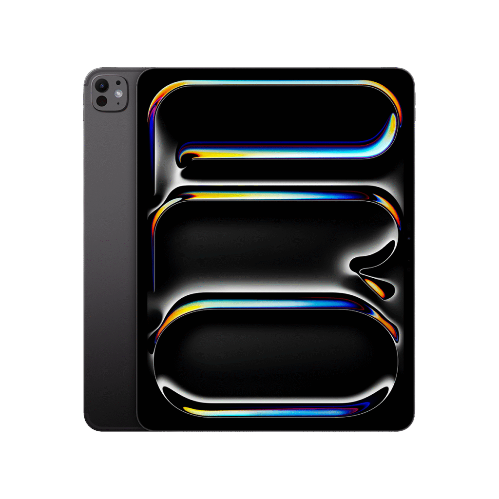 iPad Pro, πίσω όψη, Space Black, Pro σύστημα κάμερας, iPad Pro, μπροστά όψη, bezel μαύρης οθόνης, στρογγυλεμένες γωνίες, 13 ίντσες, M5 Chip, Wi-Fi & Cellular