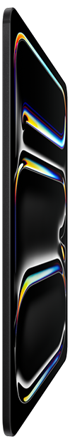 iPad Pro, κάθετη διάταξη, πλαϊνή όψη, space black χρώμα, περίβλημα από αλουμίνιο και γυαλί